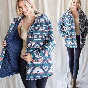 Heyson Aztec Patterned Quilted Utility Jacket